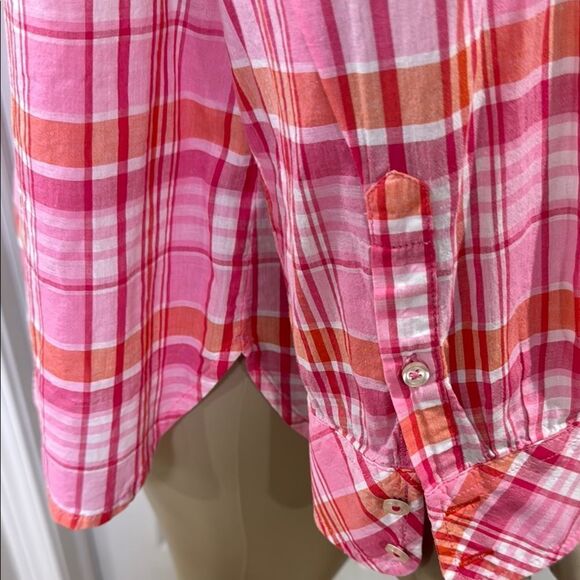 TALBOTS BUTTON-UP PLAID SHIRT. - Picture 6 of 10